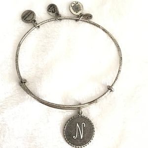 Alex And Ani Bracelet Silver "N" Expandable Bangle